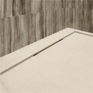 Plato ducha resina enmarcado SYSTEM Crema - colores a elegir - textura pizarra - antibacteriano y antideslizante