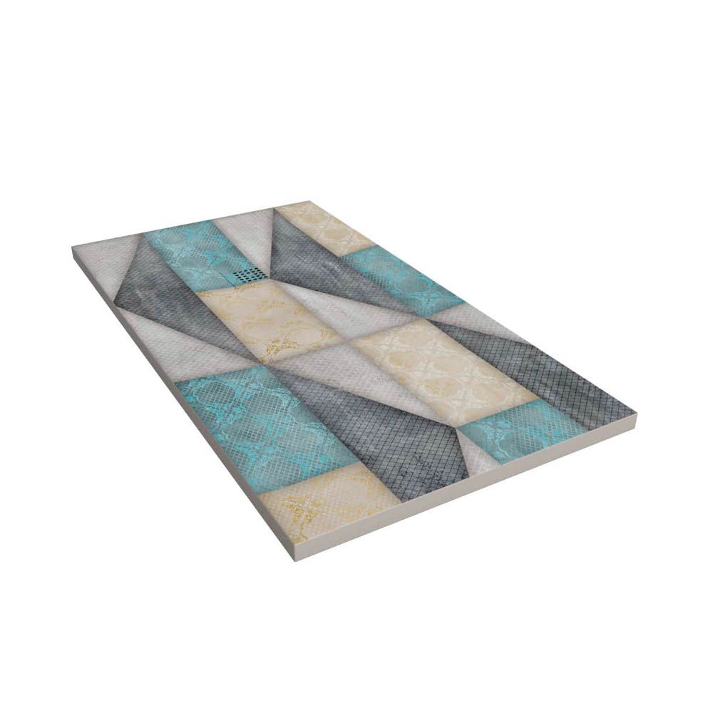 Plato de ducha resina Art-Deco textura pizarra Clarck. Antideslizante STONE 3D moderno - Imagen 2
