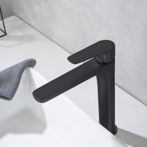 Grifo Monomando de Lavabo Alto NATURE Negro Mate