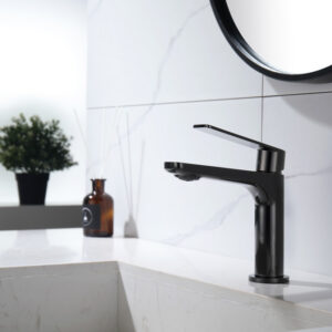 Grifo Monomando de Lavabo GLORY Negro Cristal