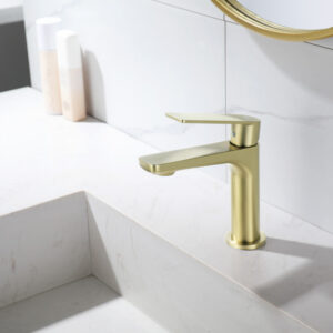 Grifo Monomando de Lavabo GLORY Oro Cepillado
