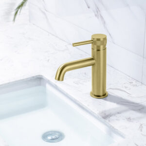Grifo Monomando de Lavabo DIAMOND Oro Cepillado