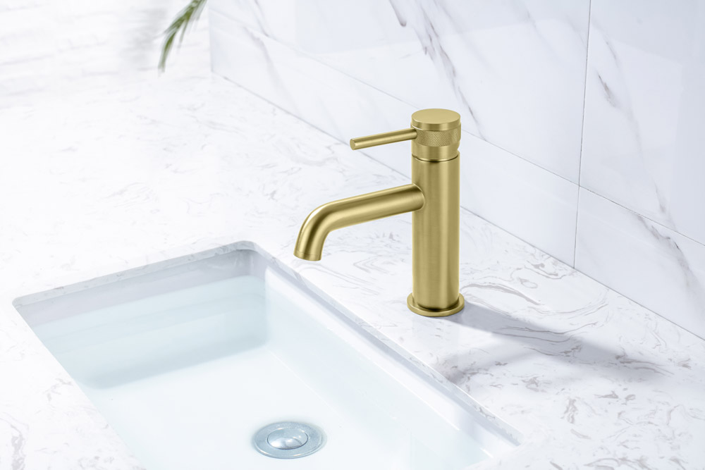 Grifo Monomando de Lavabo DIAMOND Oro Cepillado - Imagen 2