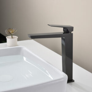 Grifo Monomando de Lavabo Alto INFINITE Negro Cristal