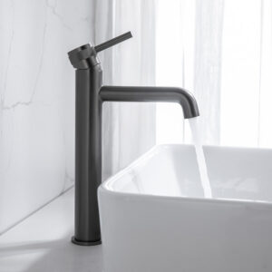 Grifo Monomando Alto de Lavabo DIAMOND Gris Mate