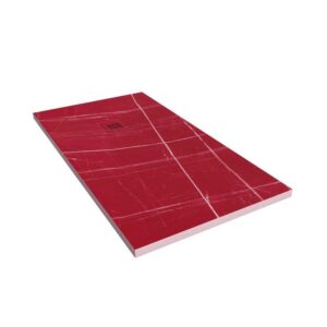 Plato de ducha resina textura pizarra. Efecto en mármol Sahara rojo - antideslizante STONE 3D moderno