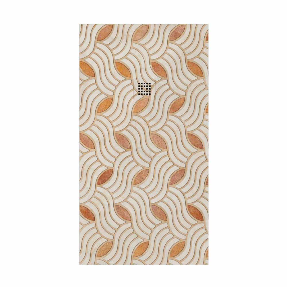 Plato de ducha resina Art-Deco textura pizarra Flamand. Antideslizante STONE 3D moderno