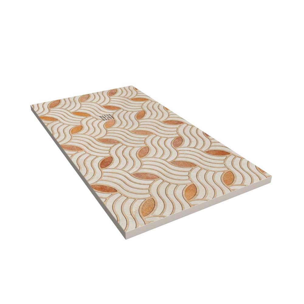 Plato de ducha resina Art-Deco textura pizarra Flamand. Antideslizante STONE 3D moderno - Imagen 2