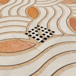 Plato de ducha resina Art-Deco textura pizarra Flamand. Antideslizante STONE 3D moderno