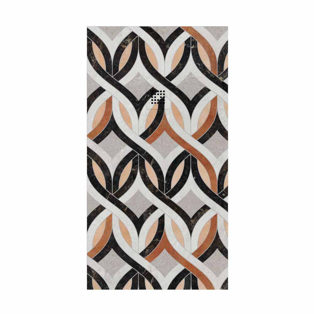 Plato de ducha resina Art-Deco textura pizarra Antikes. Antideslizante STONE 3D moderno