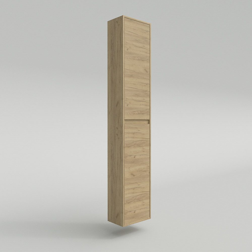 Columna de baño 2 puertas suspendida 185 cm x 35 cm x 25 cm acabado ROBLE CLARO