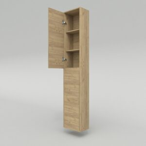 Columna de baño 2 puertas suspendida 185 cm x 35 cm x 25 cm acabado ROBLE CLARO