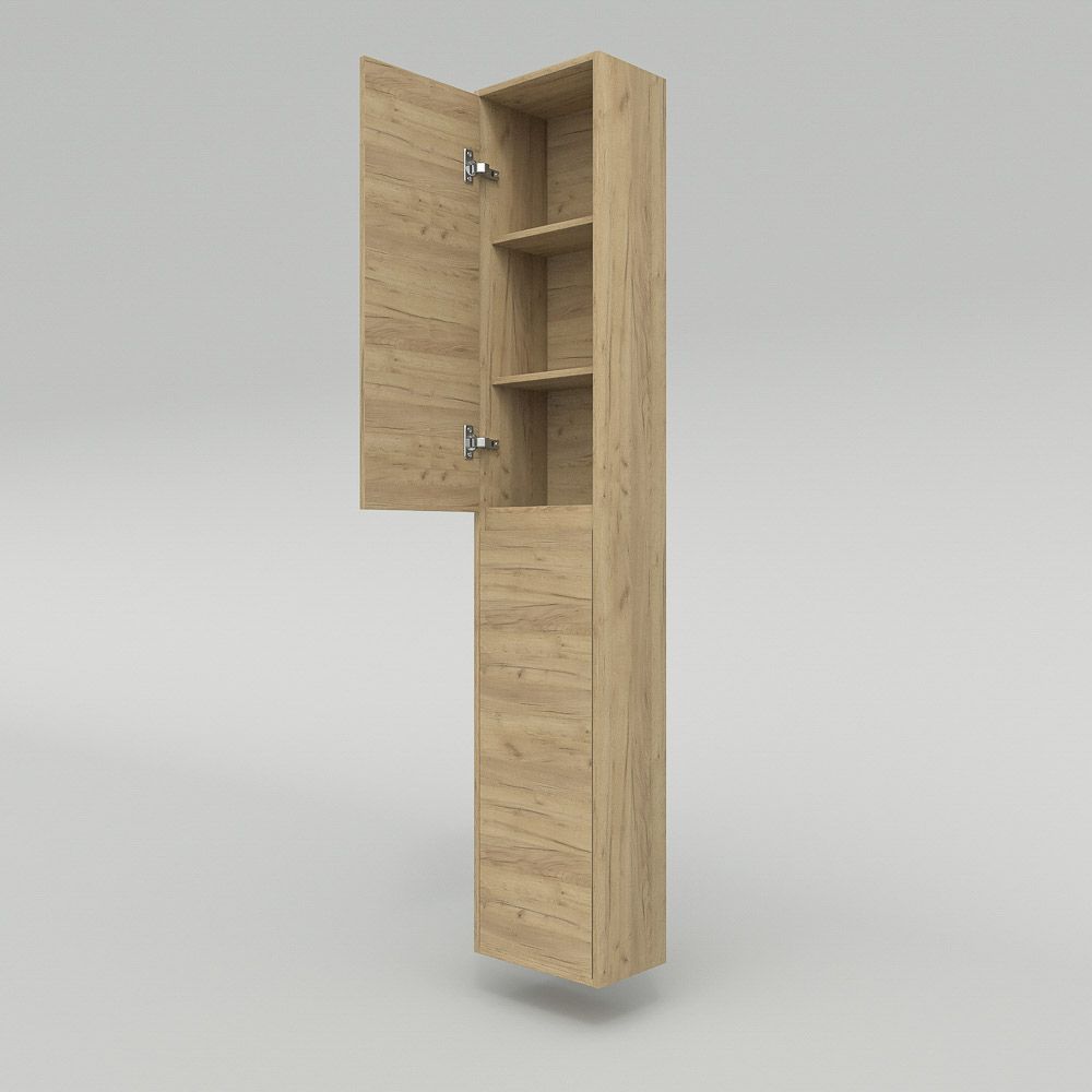 Columna de baño 2 puertas suspendida 185 cm x 35 cm x 25 cm acabado ROBLE CLARO - Imagen 3