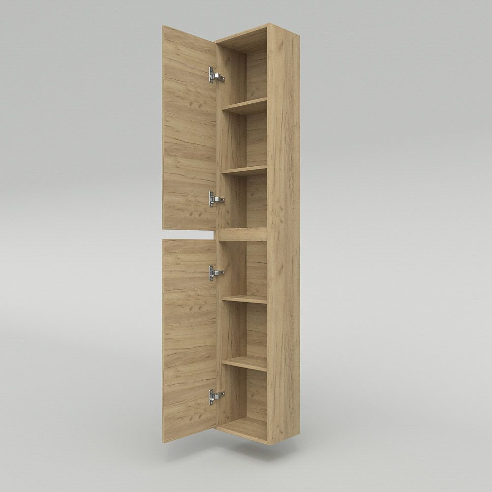 Columna de baño 2 puertas suspendida 185 cm x 35 cm x 25 cm acabado ROBLE CLARO - Imagen 4