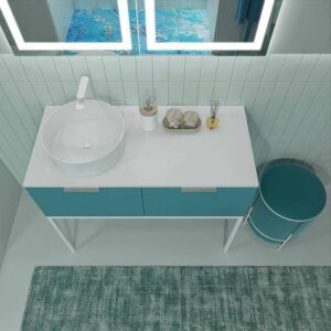 Mueble de baño ELLA con patas 2 cajones acabado OCEAN