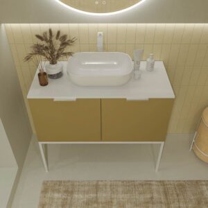 Mueble de baño ELLA con patas 2 puertas acabado OLIVA