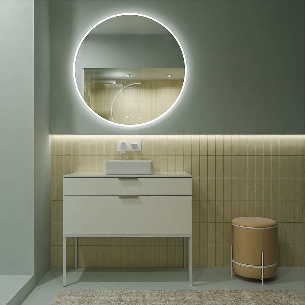 Mueble de baño ELLA con patas 2 cajones acabado BLANCO