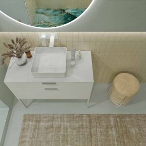 Mueble de baño ELLA con patas 2 cajones acabado BLANCO