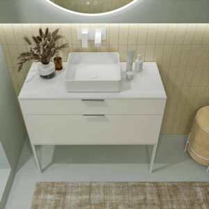 Mueble de baño ELLA con patas 2 cajones acabado BLANCO