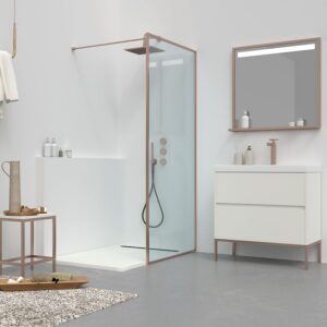 Mueble de baño 2 cajones acabado mate BLANCO con lavabo resina 6 cm grosor