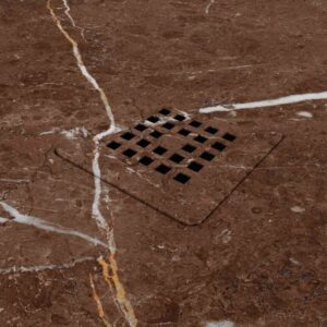 Plato de ducha resina textura pizarra. Efecto en mármol Sahara marrón - antideslizante STONE 3D moderno