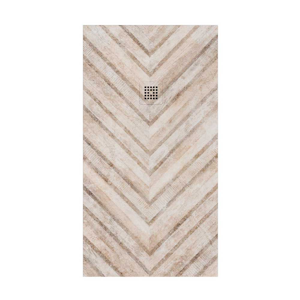 Plato de ducha resina Art-Deco textura pizarra Hall. Antideslizante STONE 3D moderno