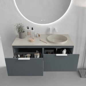 Mueble de baño EMMA suspendido 2 cajones acabado GRAFITO
