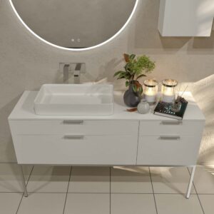Mueble de baño ELLA con patas 4 cajones acabado BLANCO