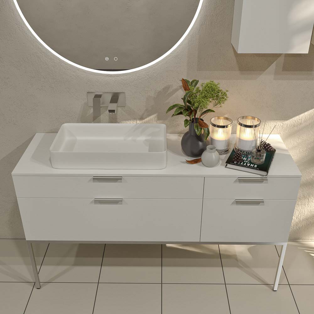 Mueble de baño ELLA con patas 4 cajones acabado BLANCO - Imagen 4