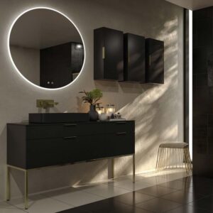 Mueble de baño ELLA con patas 4 cajones acabado NEGRO