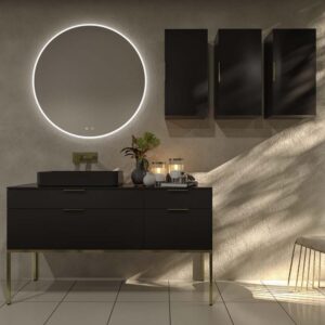 Mueble de baño ELLA con patas 4 cajones acabado NEGRO