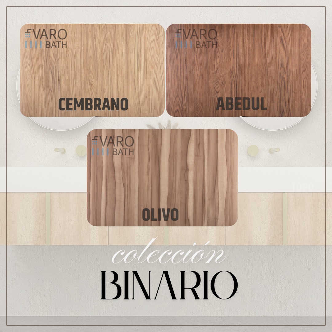 Mueble de baño BINARIO suspendido 2 cajones acabado BLANCO/ CEMBRANO - Imagen 2