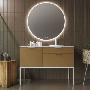 Mueble de baño ELLA con patas 2 cajones- 1 puerta acabado ARCILLA