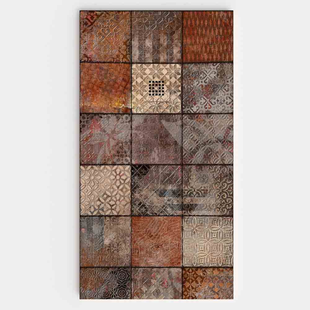 Plato de ducha resina Art-Deco textura pizarra Buxy. Antideslizante STONE 3D moderno