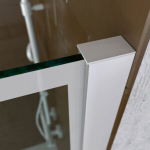 Mampara de ducha ZEN fija decorado industrial- vidrio 8MM - Tratamiento anti-cal incluido - Incluye brazo de seguridad. TALOS