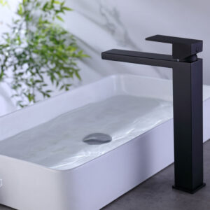 Grifo Monomando de Lavabo Alto ARMY Negro Mate
