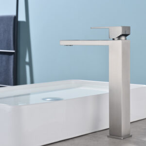 Grifo Monomando de Lavabo Alto ARMY Níquel Cepillado