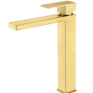 Grifo Monomando de Lavabo Alto ARMY Oro Cepillado