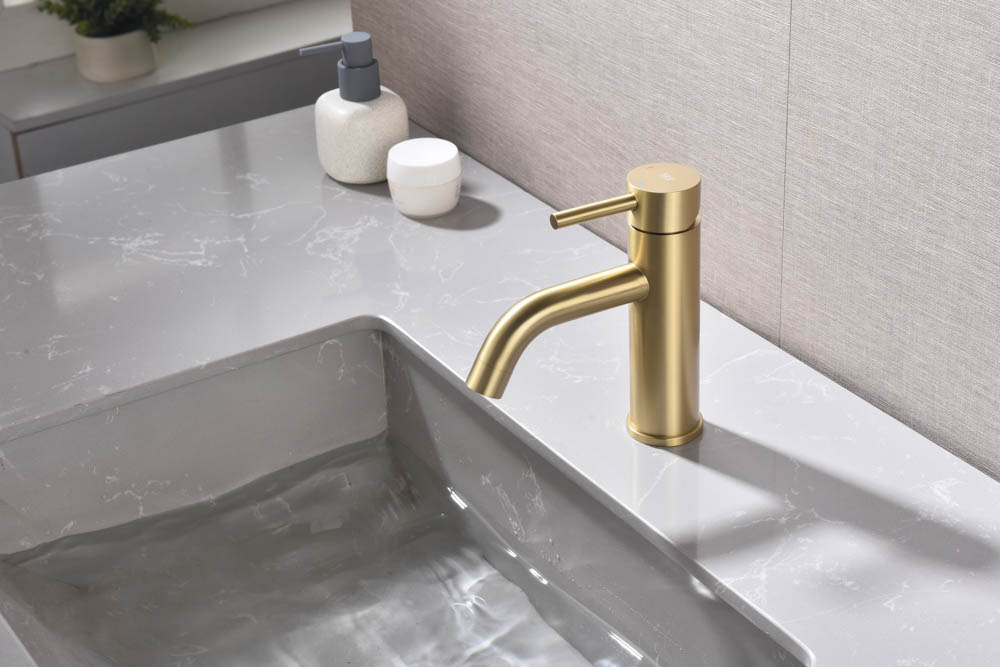 Grifo Monomando de Lavabo ROCK Oro Cepillado - Imagen 2