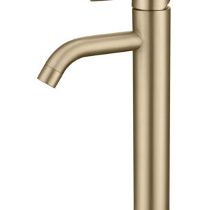 Grifo Monomando de Lavabo Alto ROCK Oro Cepillado