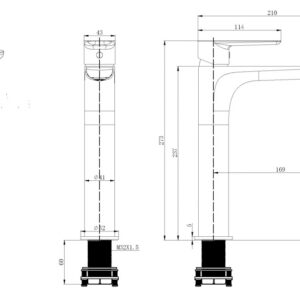 Grifo Monomando de Lavabo Alto NATURE Cromo