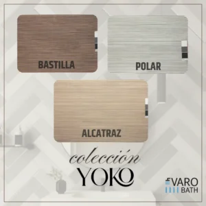 Mueble de baño suspendido 2 cajones YOKO Alcatraz con lavabo resina Beige Pardo