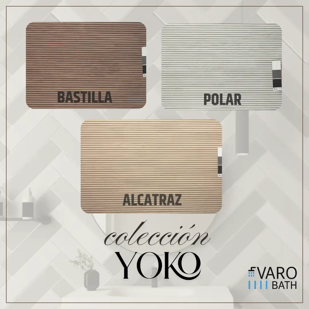 Mueble de baño suspendido 2 cajones YOKO Alcatraz con lavabo resina Beige Pardo - Imagen 5