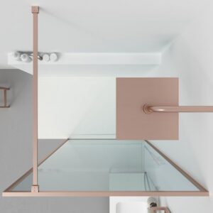 Fijo de  ducha a medida mampara LINE con perfileria enmarcada - Vidrio 8 MM con  tratamiento anti-cal incluido- Brazo sujeción acero inox.