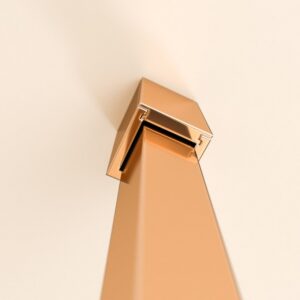 Fijo de ducha mampara ZEN perfil Cobre - Vidrio 8 MM con tratamiento anti-cal incluido- Brazo sujección acero inox. extensible