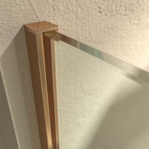 Fijo de ducha mampara ZEN perfil Cobre - Vidrio 8 MM con tratamiento anti-cal incluido- Brazo sujección acero inox. extensible