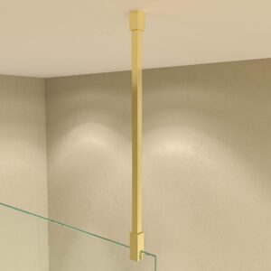 Fijo de ducha mampara ZEN perfil Cobre - Vidrio 8 MM con tratamiento anti-cal incluido- Brazo sujección acero inox. extensible