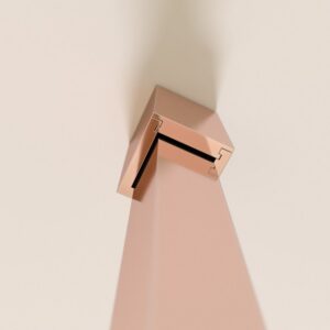 Fijo de ducha mampara ZEN perfil Cobre - Vidrio 8 MM con tratamiento anti-cal incluido- Brazo sujección acero inox. extensible