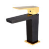 Grifo Monomando de Lavabo INFINITE Negro Cristal / Oro Brillo
