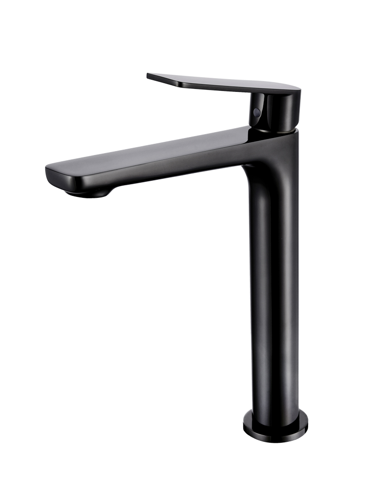 Grifo Monomando Alto de Lavabo GLORY Negro Cristal